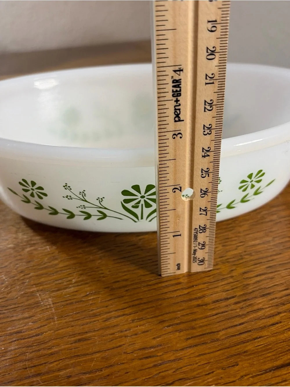 Vintage Glassbake Green Daisy oval casserole dish with lid J235 1 QT